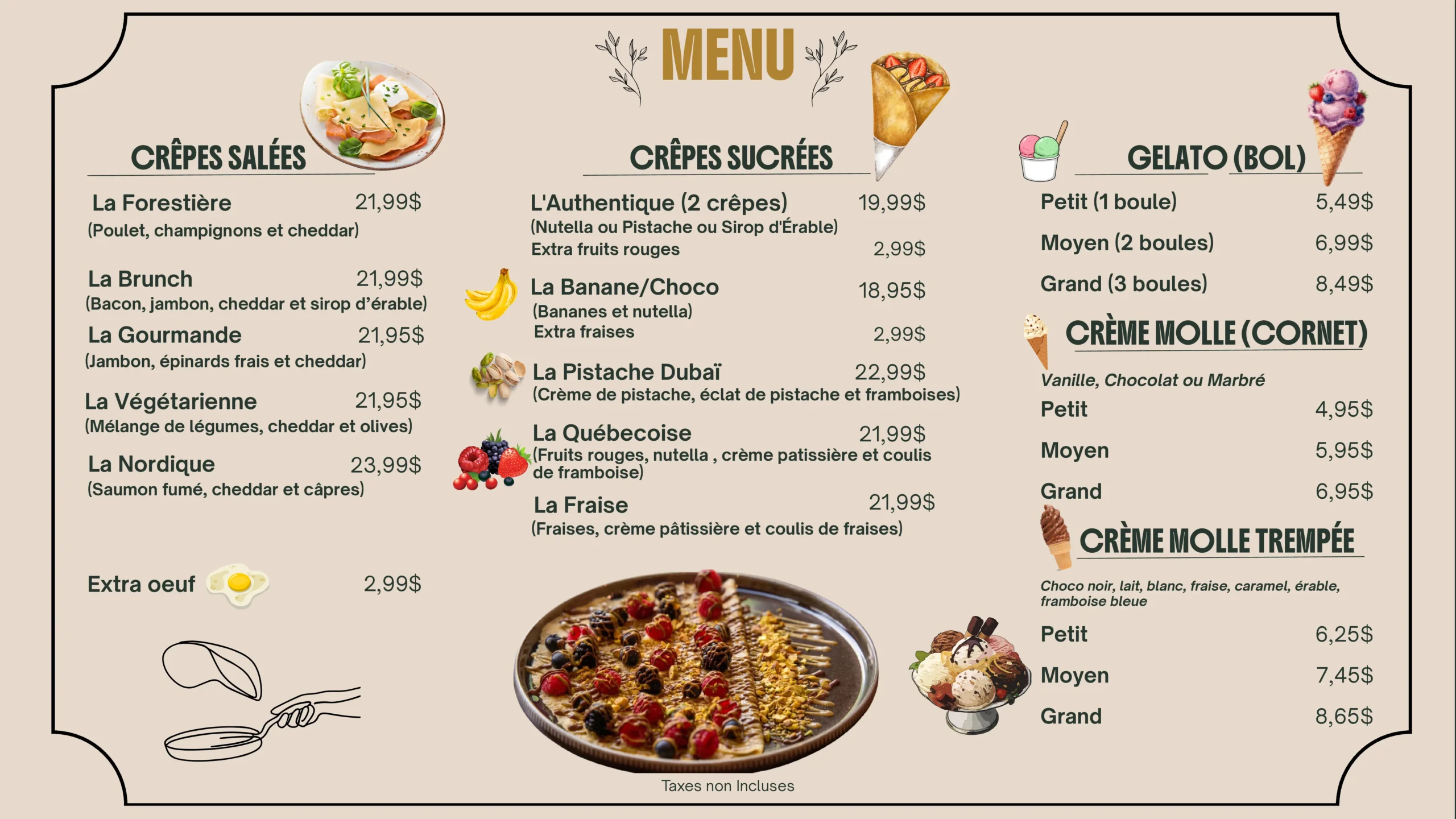Menu crepe 26 juin